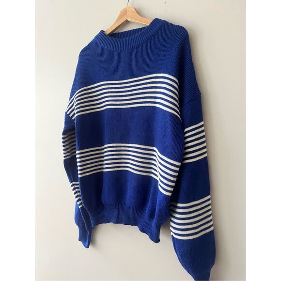 Vintage Blue Stripped Sweater - Picture 2 of 4